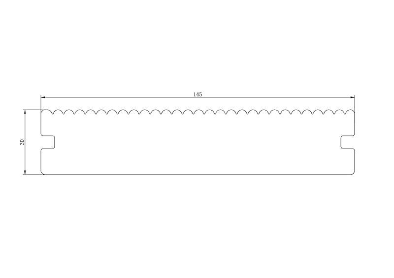 30mm x 145mm 实心木塑地板尺寸图