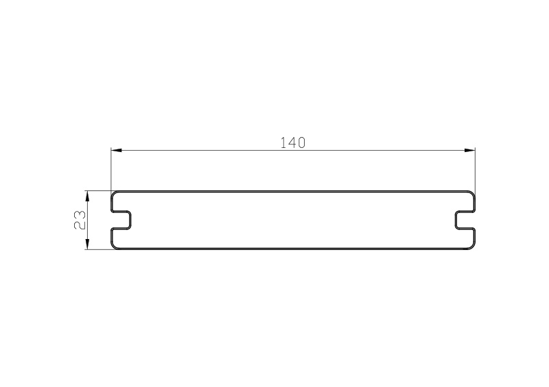 23mm x 140mm实心共挤木塑地板规格尺寸